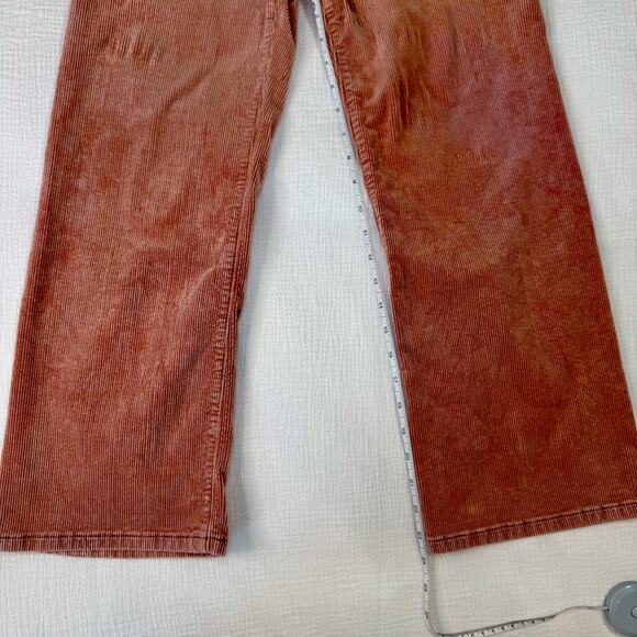Pilcro Corduroy High Rise Cropped Wide Leg Pants Dusty Rose Orange Women’s 24 - Picture 5 of 15